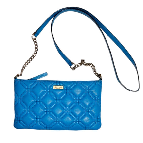 kate spade Handbags - Kate Spade Astor Court Presley Quilted Blue Small Crossbody Bag Handbag Purse